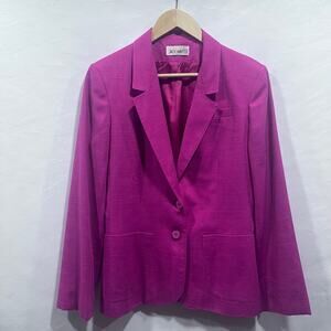 Vintage Jack Winter Silk Blend 2-PC‎ Hot Pink Suit Jacket Skirt 12 Barbiecore